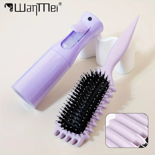 1/2pcs Hair Beauty Set Detangling Candy Brush with Continuous Spray Bottle Soft Curly Hair Care Brush Kit Salon Styling Tools