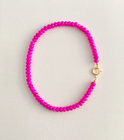 Colored Semi-precious Stone Fashion Necklace 5*8 Cut Natural Stone Beaded Necklace For women, Luxury Handmade  Jewelry