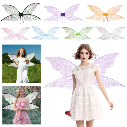 Butterfly Fairy Wings Costume Women Girls Princess Elf Angel Wing for Halloween Party Favor Cosplay Costume Dress Up Props