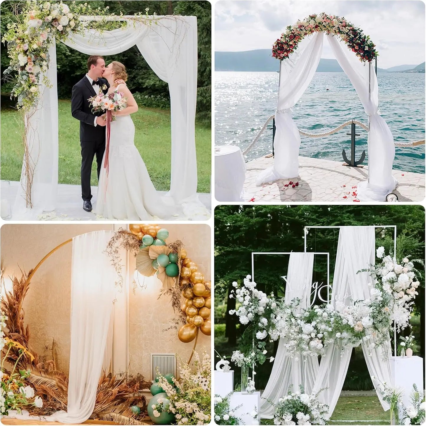 70X500cm Rust Chiffon Wedding Arch Draping Fabric Terracotta Solid Drapery Ceremony Reception Backdrop Curtain Party Swag Decor