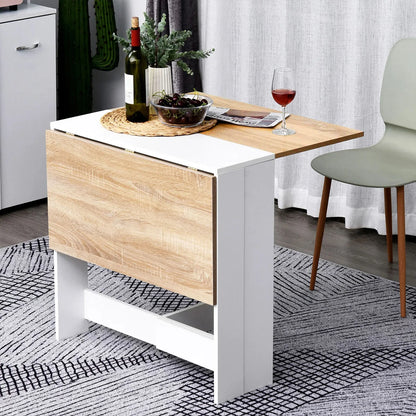 Haodirect multifunctional foldable and expandable dining table wooden kitchen table saves space