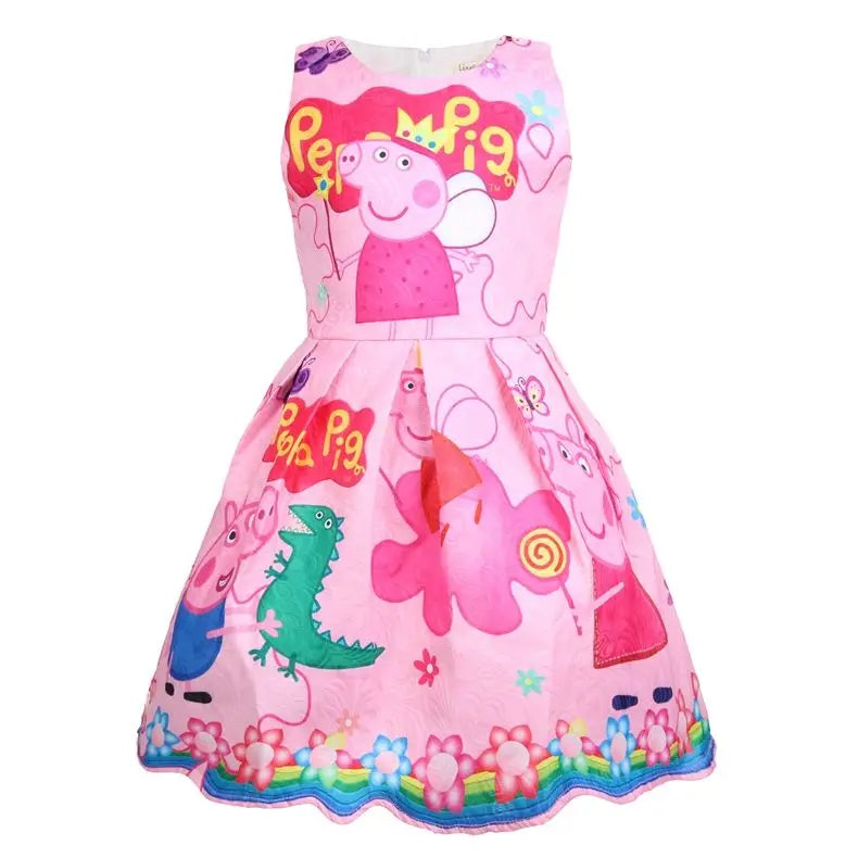 Peppa Pig Peppa George Personality Cartoon Holiday Gift Kawaii Kids Cotton Dress Creative Cute Girls Sleeveless Skirt Wholesale