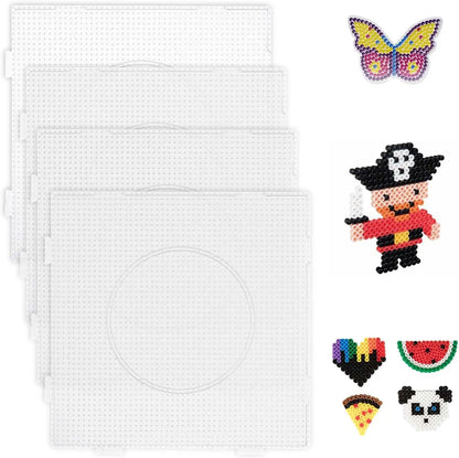 12PCS Mini Fuse Beads Pegboards 2.6mm Plastic Perler Bead Pegboard Square  Board Large Clear Perler Hama Bead Pegboard DIY Toys