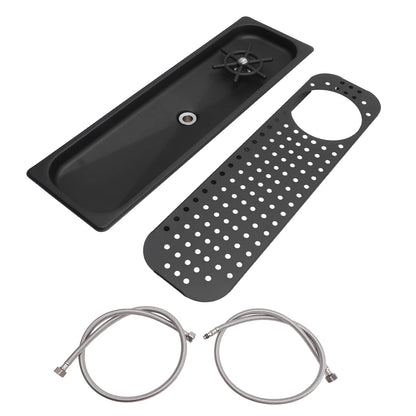 Built-in Cup Washer Stainless Steel Glass Cleaning Rinser High Pressure Cup Washer With Drain Drip Tray Hose For Bar Coffee Shop