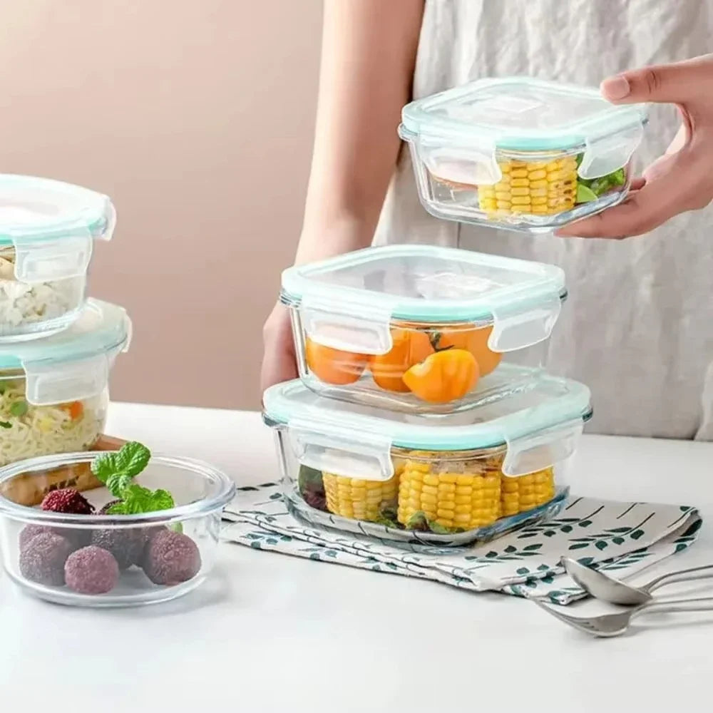 Premium Glass Lunch Box - Airtight Food Storage Containers with Leak-Proof Lids, Microwave & Dishwasher Safe Meal Prep Bento Boxes