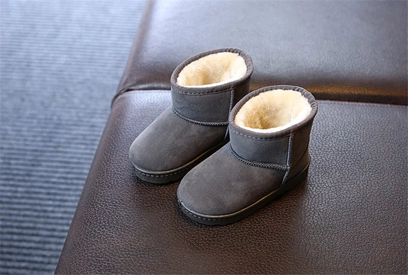 Kids Winter Slippers - Luxury Fur Lined Non-Slip Indoor Boots for Boys & Girls