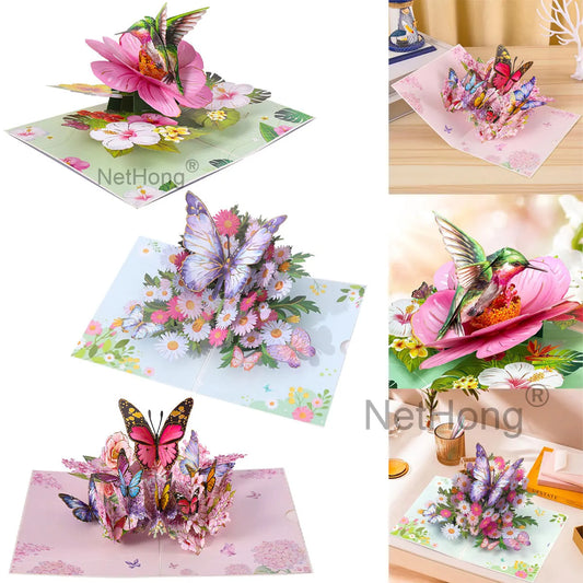 3D Butterfly Pop Up Greeting Cards Postcard For Valentine's Day, Mother, Anniversary, Wedding Invitation Greeting, Birthday Gift