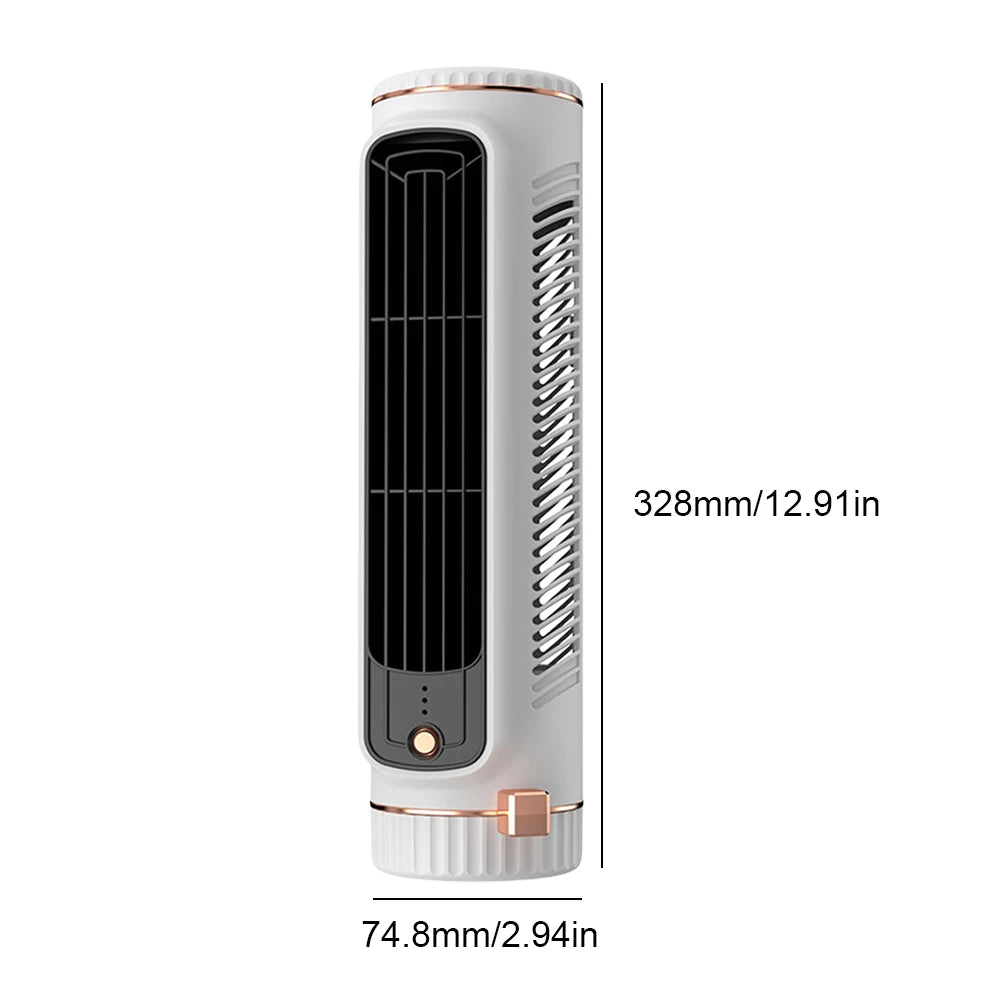 Desk Tower Fan USB Rechargeable Quiet Air Cooler Tabletop Air Conditioner Desktop Cooling Fan for Home Office Dormitory