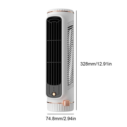 Desk Tower Fan USB Rechargeable Quiet Air Cooler Tabletop Air Conditioner Desktop Cooling Fan for Home Office Dormitory