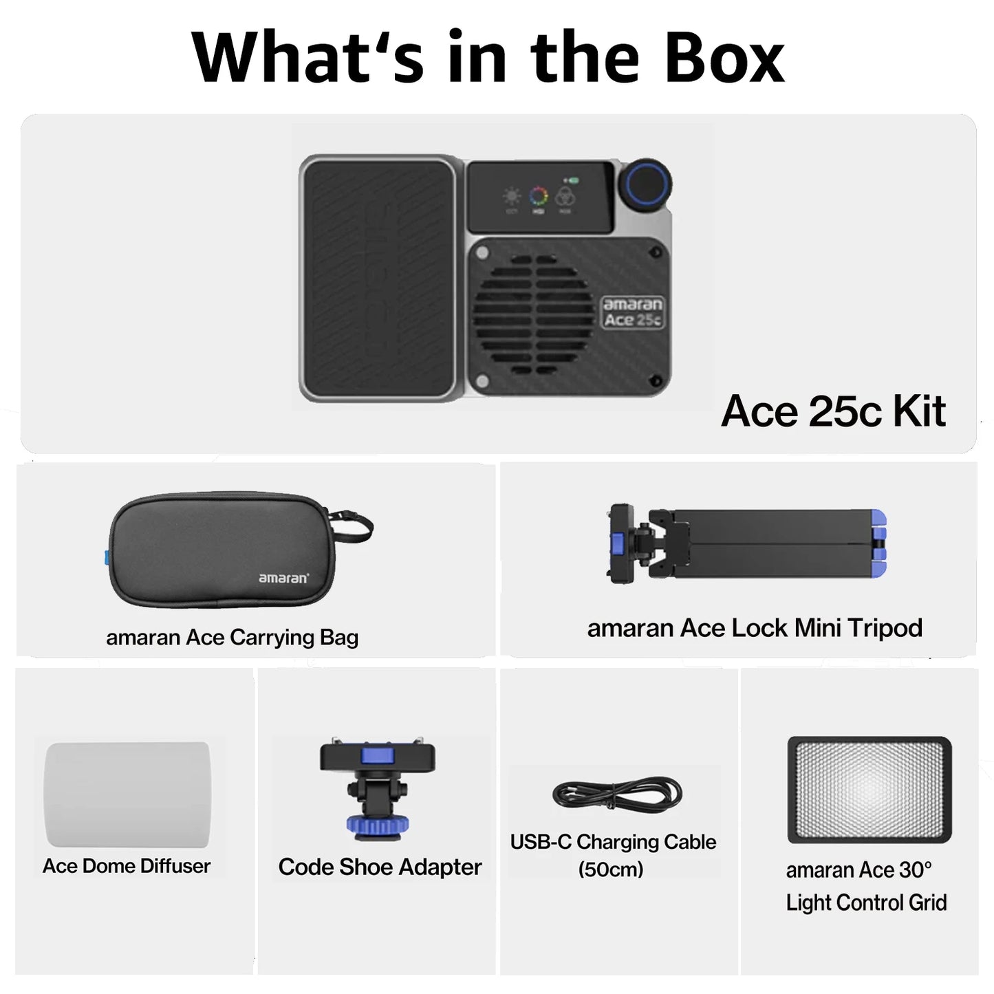 amaran Ace 25c Pocket RGBWW LED Light Full-Color Mini Video Light 2300K-10000K 4500mAh Battery with PD Fast Charging for TikTok