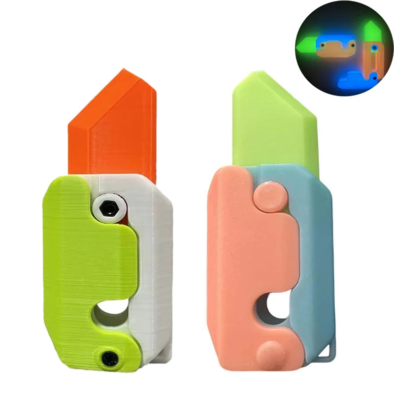 Gravity Folding Claw Knife Radish Knife 3d Printing Gravity Knife Small Radish Knife Push Card Decompression Fidget  Mini Toy