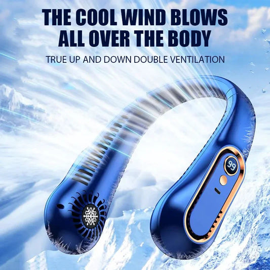 Portable Mini Hanging Neck Fan Bladeless Neckband Fan Digital Display Power Air Cooler USB Rechargeable Electric Fans Duct fan