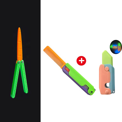 Gravity Folding Claw Knife Radish Knife 3d Printing Gravity Knife Small Radish Knife Push Card Decompression Fidget  Mini Toy