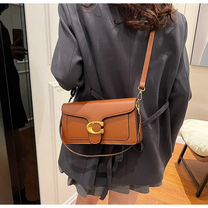 New Women's High-End Pure Color Simple Square Bag Multi-Layer Commuting Single Shoulder Bag Neutral Minimalist Style