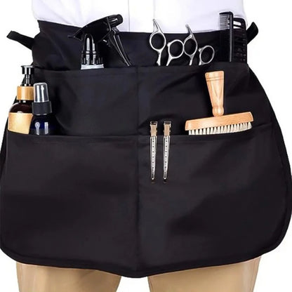 64*44cm Hair Stylist Half Apron with Adjustable 5 Pockets Belt Waterproof Professional Barbers Hairdresser Tools Storage Apron