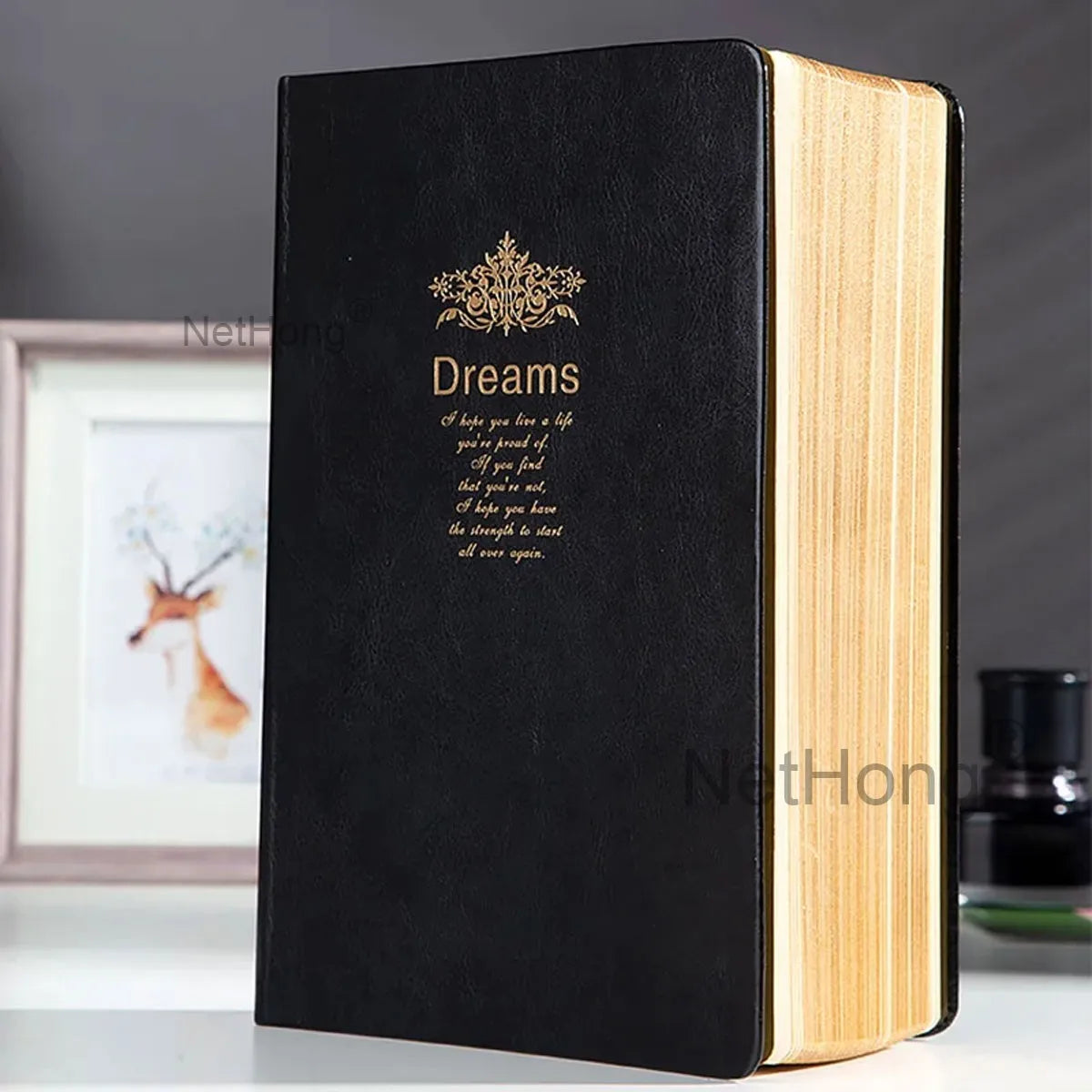 Classic A5 Notebook Hardback Cover & Ribbon Marker School Notebook~