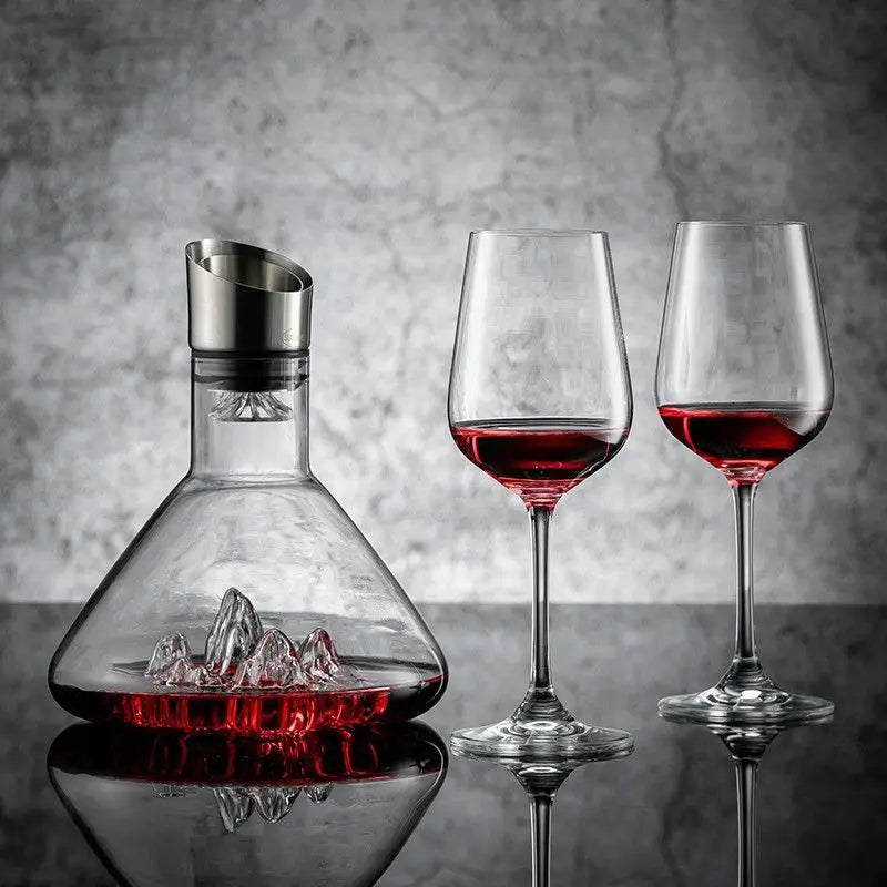 1500ML Iceberg Whisky Wine Decanter Handmade Lead-free Crystal Wine Pourer Carafe Thickened Wine Dispenser Pot Bar Accessories