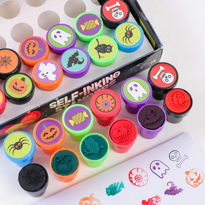 12/24pcs Creative Cartoon Pumpkin Bat Seal Halloween Party Toy Children Birthday Party Small Gifts Kids Favour Gift Bag Fillers