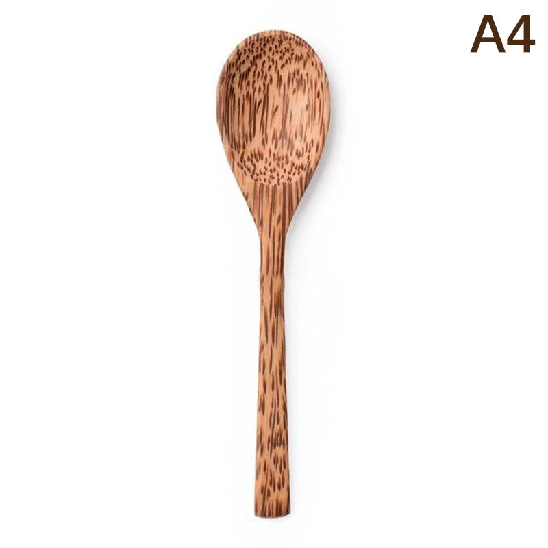 Natural Coconut Bowl Wooden Handmade Coconut Bowls for Eating Tableware Fork Spoon for Dessert Fruit Salad Mixing Rice