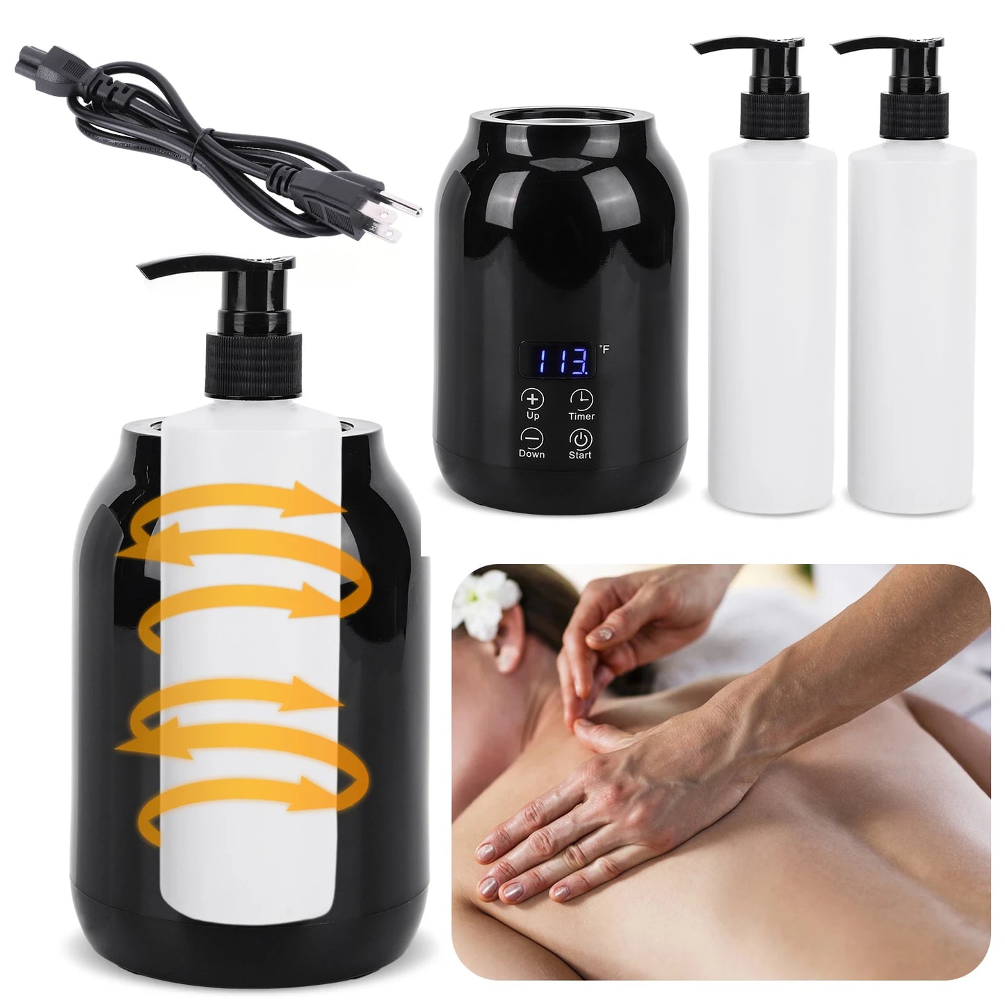 Massage Oil Warmer Digital Lotion Cream Heater LED Display Lotion Warmer Massage Oil Heater 2 Heat Modes Fast Heat Lotion Warmer