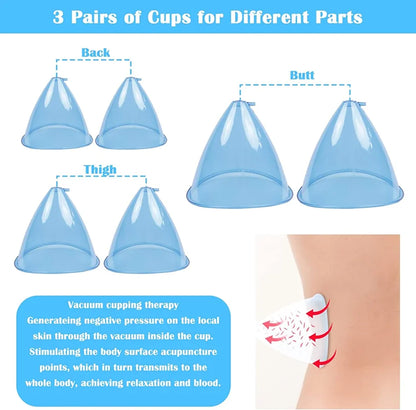 Breast Pump Vacuum Therapy Machine Massager Buttocks Lifting Machine BBL Scraping Cup Female Massage Colombian Buttocks Lifting