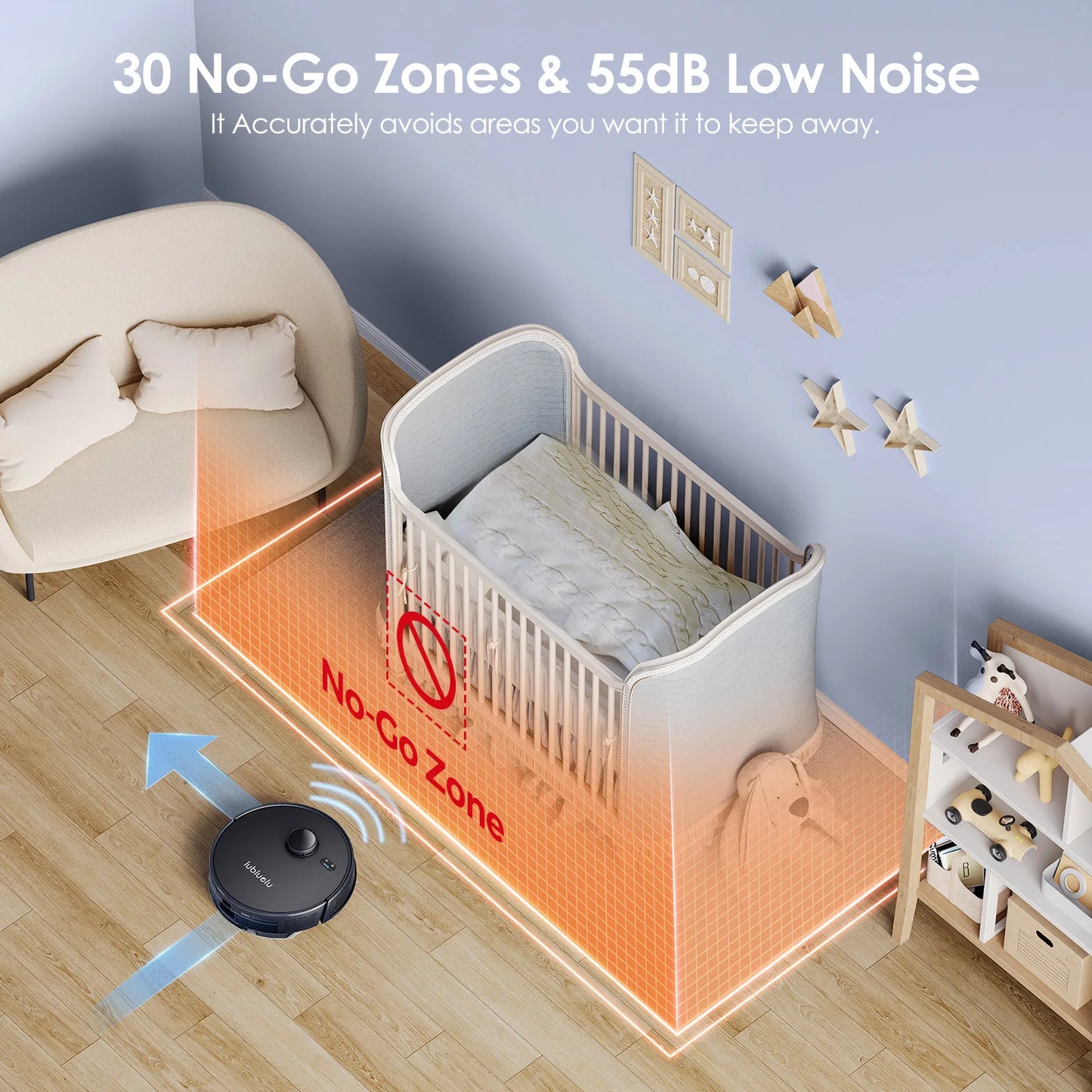 Lubluelu L15 Robot Vacuum And Mop Combo 5000Pa, 3 In 1 Robot Vacuum Cleaner,Robot Vacuum, Auto-Charging, 5 Maps, 30 No-go Zones