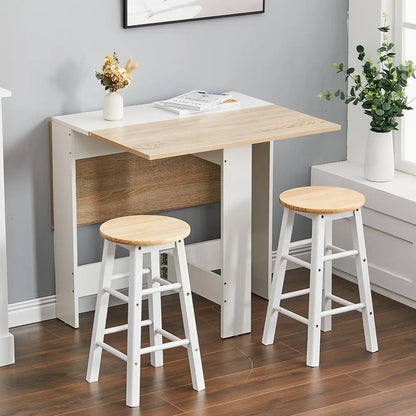 Haodirect multifunctional foldable and expandable dining table wooden kitchen table saves space