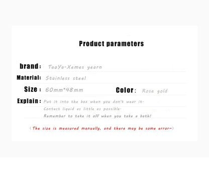 Classic Design Stainless Steel Rose Gold Color Smooth Metal Bracelet for Women's Non Fading Jewelry Trendy Explosive Accessories