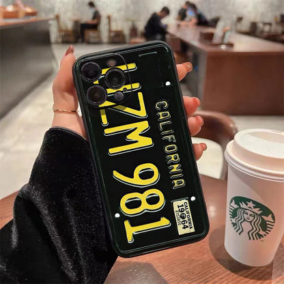 Retro Vintage License Plate Phone Case For iPhone 17 16 15 14 13 12 11 Pro Max Mini SE 7 8 Plus 16E Shockproof Non-Slip Cover