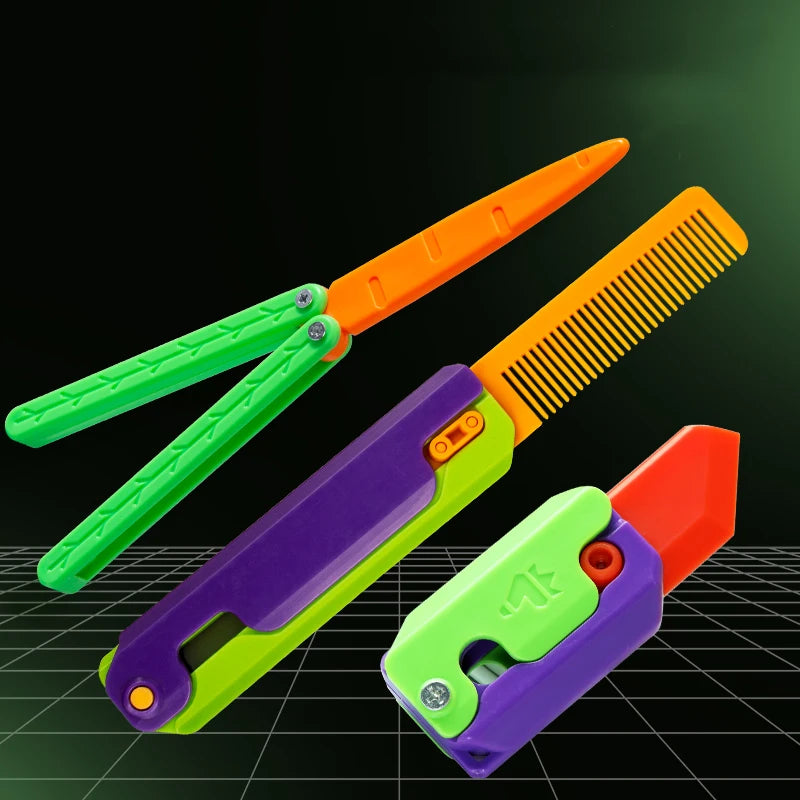 Gravity Folding Claw Knife Radish Knife 3d Printing Gravity Knife Small Radish Knife Push Card Decompression Fidget  Mini Toy