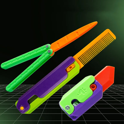 Gravity Folding Claw Knife Radish Knife 3d Printing Gravity Knife Small Radish Knife Push Card Decompression Fidget  Mini Toy