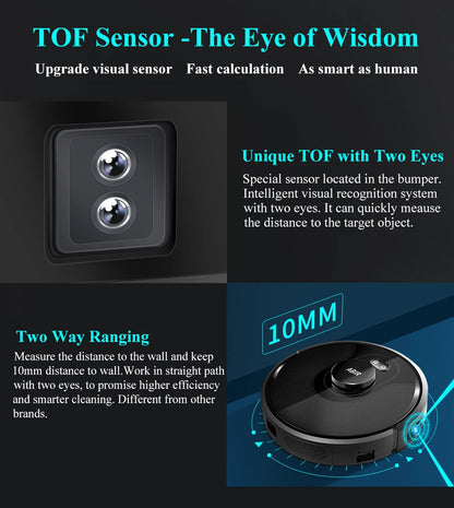 ABIR X8 Robot Vacuum Cleaner ,Laser System, Multiple Floors Maps, Zone Cleaning,Restricted Area Setting for Home Carpet Cleaning