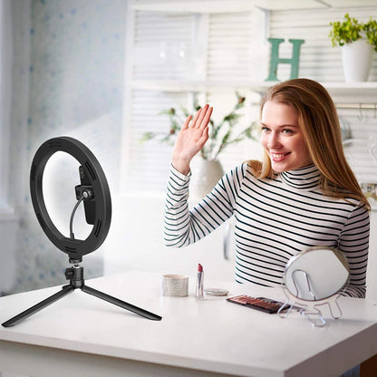 26/33cm LED Selfie Ring Lighting Light Dimmable Photographic Selfie Ring Lamp USB Remote Control Fill Light For Phone Video Live