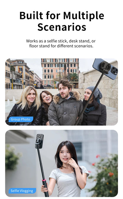 Ulanzi MT-84 1.53m Magnetic Tripod 360° Rotation Smartphone Extension Tripod for Selfie Live Streaming Vlog 10m Remote Control