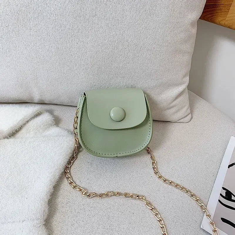 Fashion Kids Children PU Leather Shoulder Bag Lovely Baby Girls Mini Chain Coin Purse Cute Princess Crossbody Bags Small Wallet