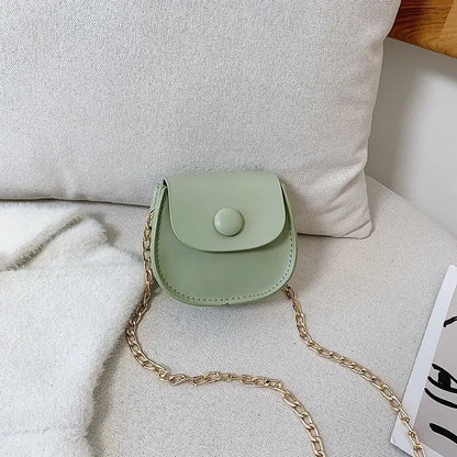 Fashion Kids Children PU Leather Shoulder Bag Lovely Baby Girls Mini Chain Coin Purse Cute Princess Crossbody Bags Small Wallet
