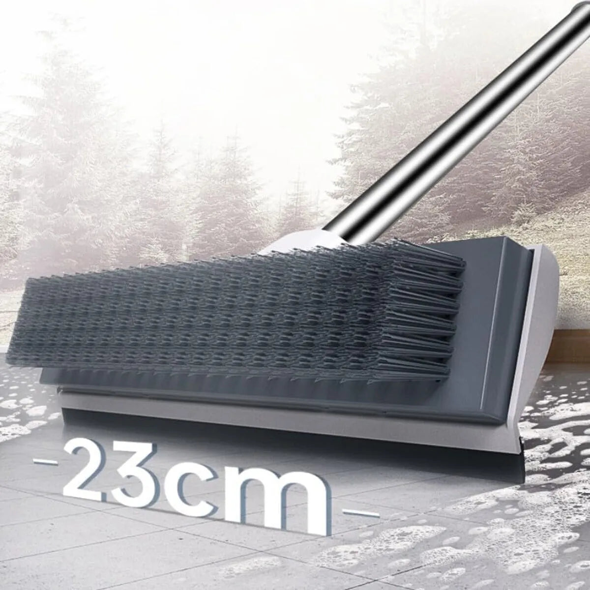 Long Handle Scrub Brush 2 In 1 Floor Scrubber And Squeegee For Cleaning