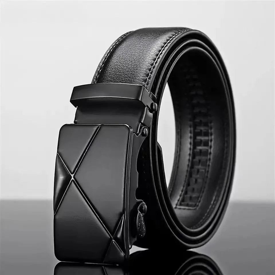 Fashion Business Men'S Belt Genuine Luxury Brand Metal Buckle Belt High-Quality PU Leather Soft Belt With Cargo Pants Jeans