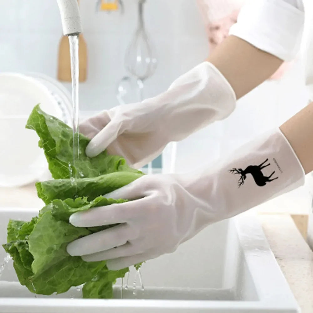 Waterproof Housework Cleaning Gloves Kitchen Cleaning Latex Laundry Dishwashing Gloves Wear Resistant Rubber Gloves
