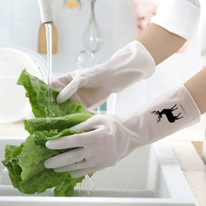 Waterproof Housework Cleaning Gloves Kitchen Cleaning Latex Laundry Dishwashing Gloves Wear Resistant Rubber Gloves