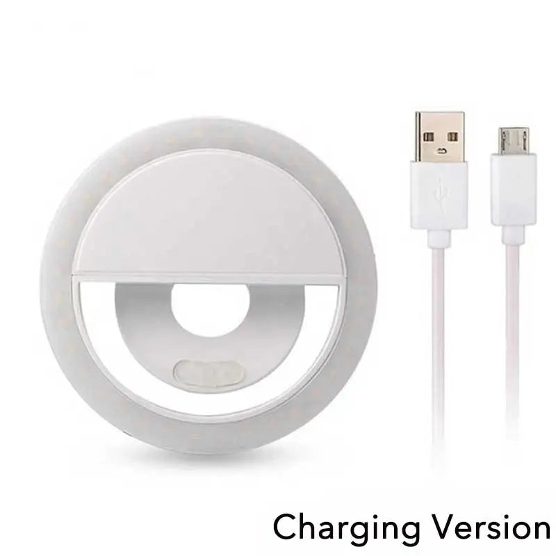 USB Charge Led Selfie Ring Light Mobile Phone Lens LED Selfie Lamp Ring for iPhone for Samsung Xiaomi Phone Selfie Light