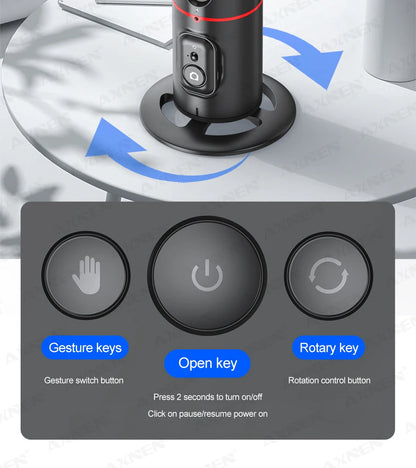 P02 Auto Face Tracking Stand 360° Rotation Phone Holder Desktop Following Gimbal Stabilizer for Smartphone Live Vlogging Video