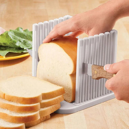 Toast Bread Slicer Stand Adjustable Plastic Bread Cutting Tools DIY Foldable Toast Loaf Slicing Machine Kitchen Bread Gadgets