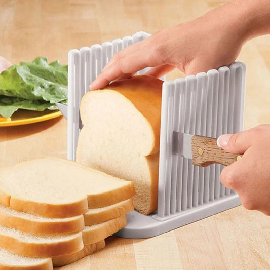 Toast Bread Slicer Stand Adjustable Plastic Bread Cutting Tools DIY Foldable Toast Loaf Slicing Machine Kitchen Bread Gadgets