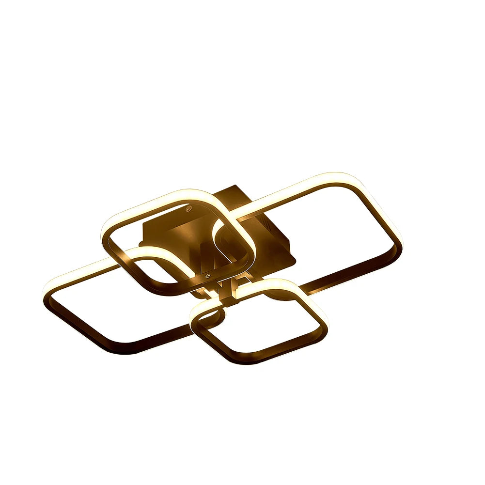 KOMORE Moderne, energieeffiziente LED-Deckenleuchte, halbaufgesetzt, Weiß / Stufenlos dimmbar