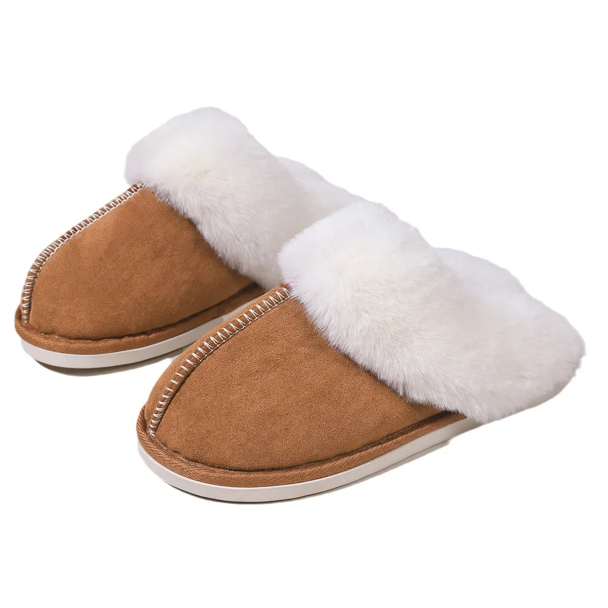 Furry Home Slippers Women 2024 Winter Designer Shoes Ladies Flats Casual Warm Plush House Fur Slides Couple Footwear Large Size