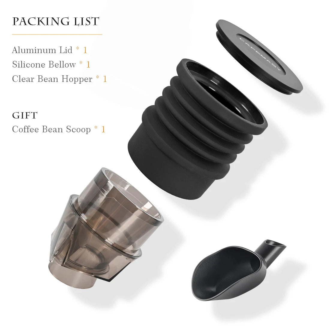 CAFEMASY Coffee Beans Grinder Single Dose Hopper Bellows For Eureka Oro Mignon Coffee Grinder Bean Bin Blowing Cleaning Tools