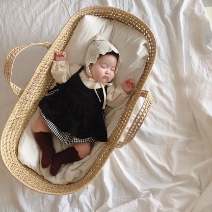 Melario Spring Baby Plaid Dungaree Dress Suit Baby One-Piece Romper Crawling Clothes Sister Suit Girl Clothes Baby Girls Dresses