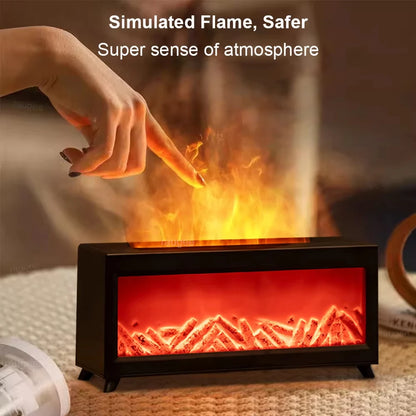 New Simulation Fireplace Flame air Humidifier Remote Control Colorful Night Light Desktop Home  Essential Oil Aroma Diffuser