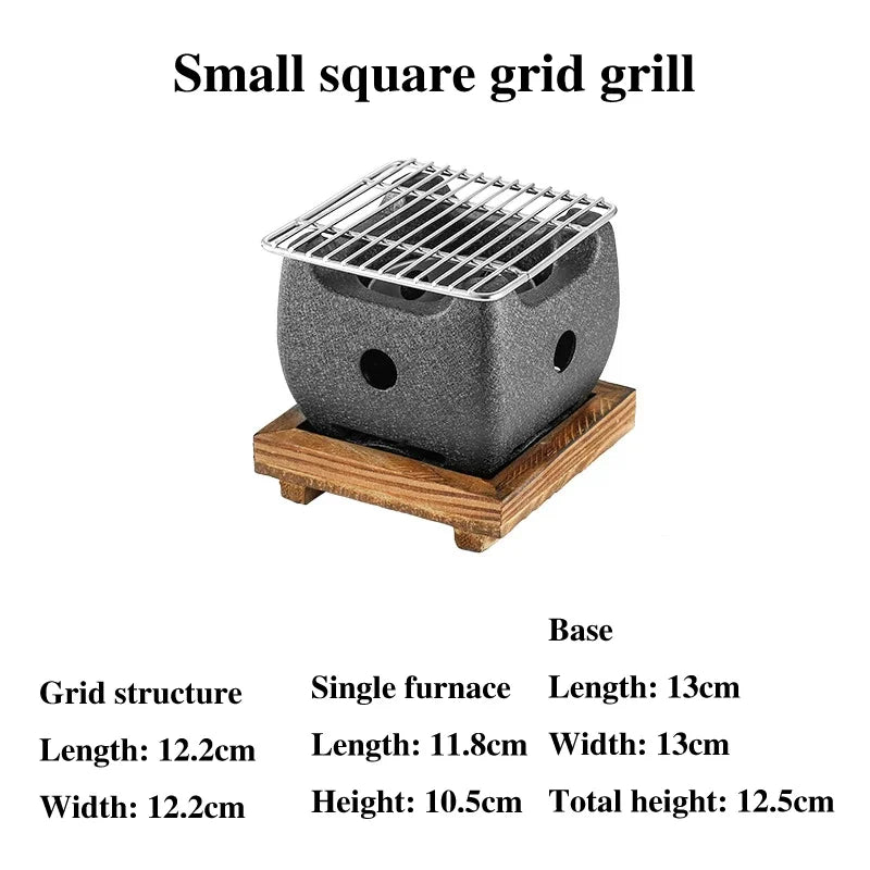 Aluminum alloy tea cooker Small oven Korean style cast iron barbecue dish portable grill korean bbq Japanese charcoal grill